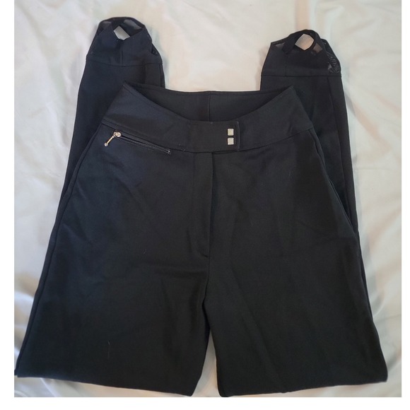 Skilans Pants - Skilans Schoeller Vintage Ski Pants Womens 6 Black Wool Blend Stirrup Trousers